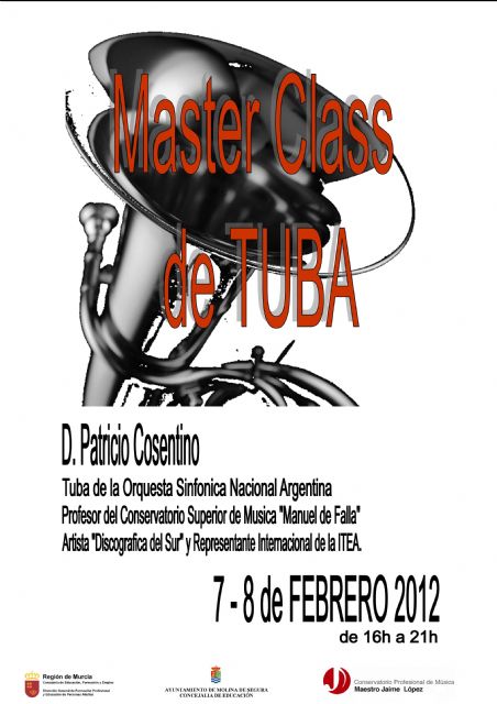 El Conservatorio Profesional de Música Maestro Jaime López de Molina de Segura organiza la Master Class de Tuba el martes 7 y miércoles 8 de febrero - 1, Foto 1