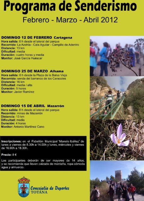 La concejalía de Deportes organiza este domingo, día 12, una nueva ruta de senderismo por el litoral de Cartagena - 1, Foto 1