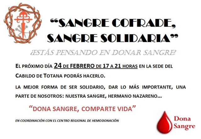 La II campaña solidaria de donación de sangre promovida por el Ilustre Cabildo tendrá lugar el próximo viernes 24 de febrero, Foto 1