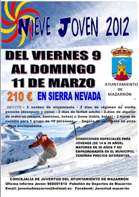 Juventud organiza un viaje a Sierra Nevada del 9 al 11 de marzo, Foto 1