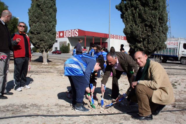 Nuevamente un grupo de escolares de primaria plantan 100 pinos en el polígono industrial oeste - 3, Foto 3