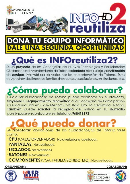Las concejalías de Nuevas Tecnologías y Participación Ciudadana promueven la campaña Inforeutiliza2, Foto 1