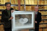 Pedro Cano dona un cuadro homenaje a Cervantes a la Universidad de Murcia