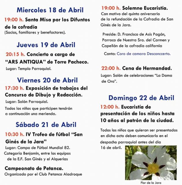 La Cofradía de San Ginés de la Jara celebra su aniversario con numerosas actividades - 2, Foto 2