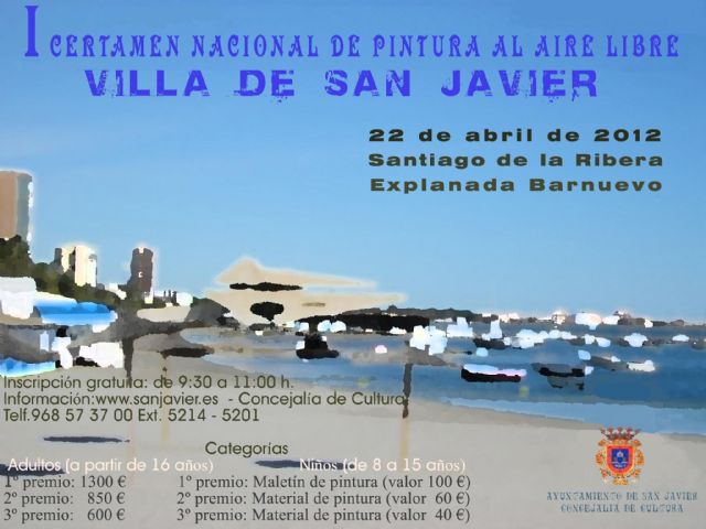 El paisaje marítimo de Santiago de la Ribera tema obligado del I Certamen de Pintura al Aire Libre que se realiza el domingo - 1, Foto 1