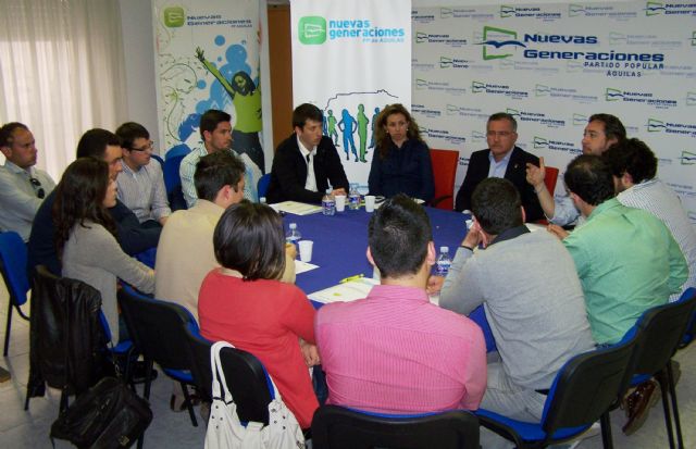 El presidente regional de NNGG y sus homónimos en la Comarca del Guadalentín se reúnen con el alcalde de Águilas - 1, Foto 1