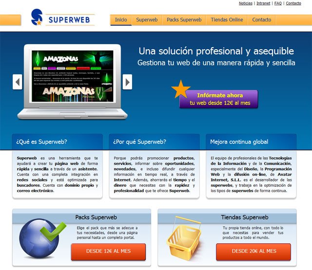 Now available the website of "Superweb", a project developed by Totana.com, Foto 1