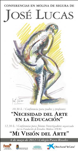 Molina de Segura acoge dos conferencias para padres, profesores y jóvenes investigadores, a cargo del artista José Lucas, el viernes 4 de mayo - 1, Foto 1