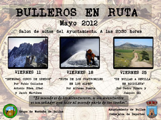 El Club de Montaña de Bullas ha organizado un ciclo de conferencias sobre montañismo y la III Ruta Infantil Los Molinos del Río para este mes - 1, Foto 1