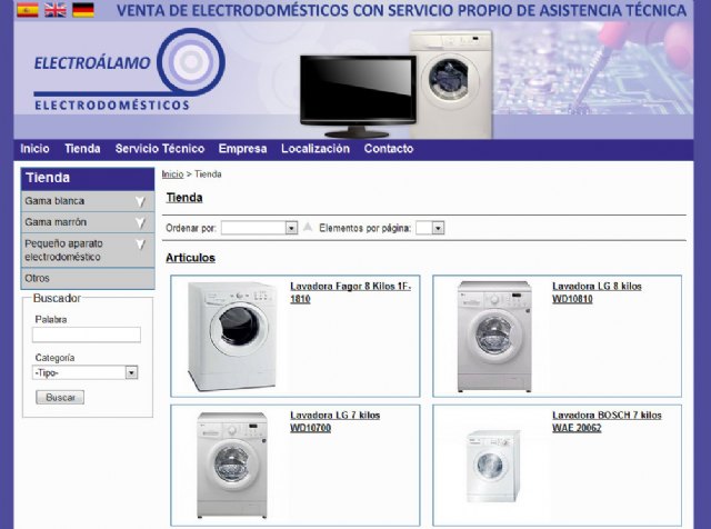 ElectroÁlamo Electrodomésticos estrena una profesional web con catálogo, Foto 1