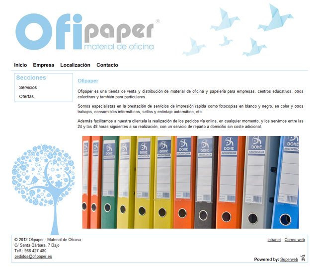 La tienda de venta y distribución de material de oficina y papelería Ofipaper ya dispone de web, Foto 1