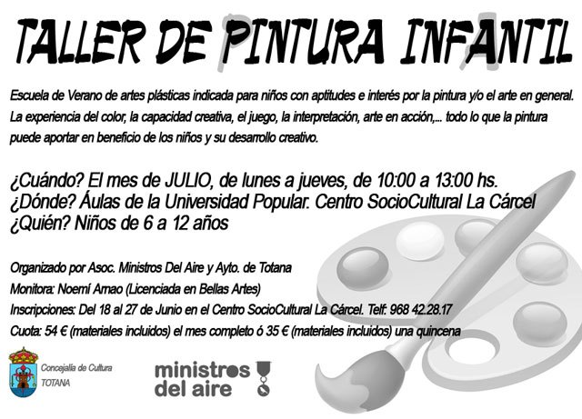 Organizan un Taller de Pintura Infantil para el mes de julio, Foto 1