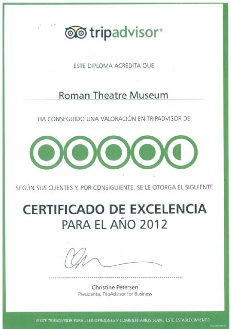 El Teatro Romano consigue el Certificado de Excelencia de Tripadvisor - 2, Foto 2