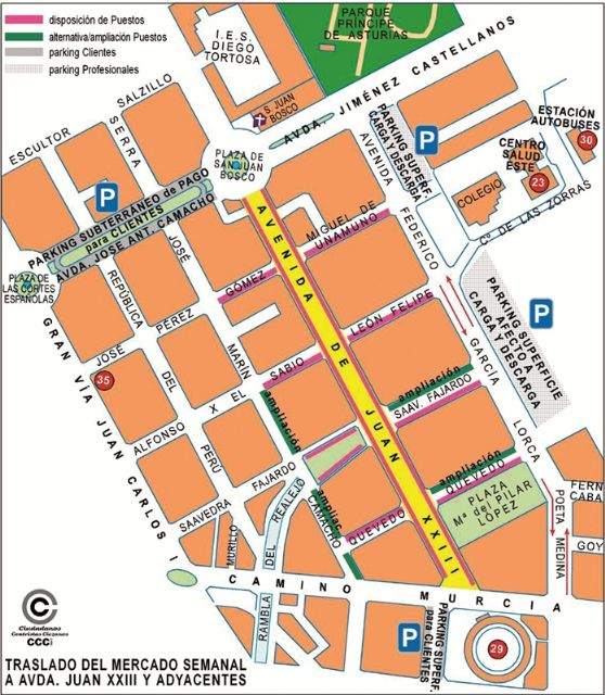CCCi propone trasladar el mercado Semanal a la Juan XXIII - 1, Foto 1