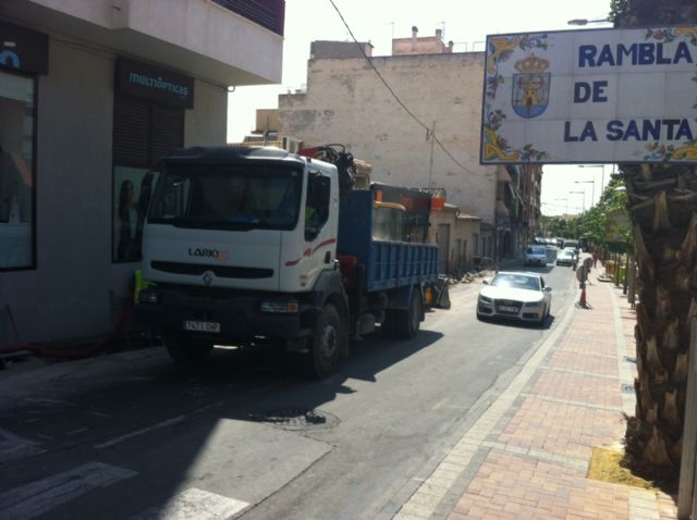 Arrancan las obras de remodelación de las aceras de la Avenida de la Rambla de la Santa - 1, Foto 1