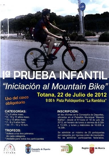 Mañana finaliza el plazo para inscribirse en la I prueba infantil Iniciación al mountain bike para niños de 7 a 13 años - 1, Foto 1
