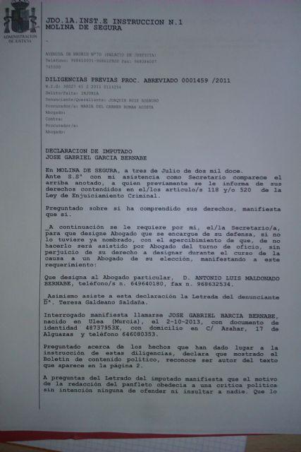 Unidad por Alguazas gana su segundo juicio contra el PP por injurias - 2, Foto 2