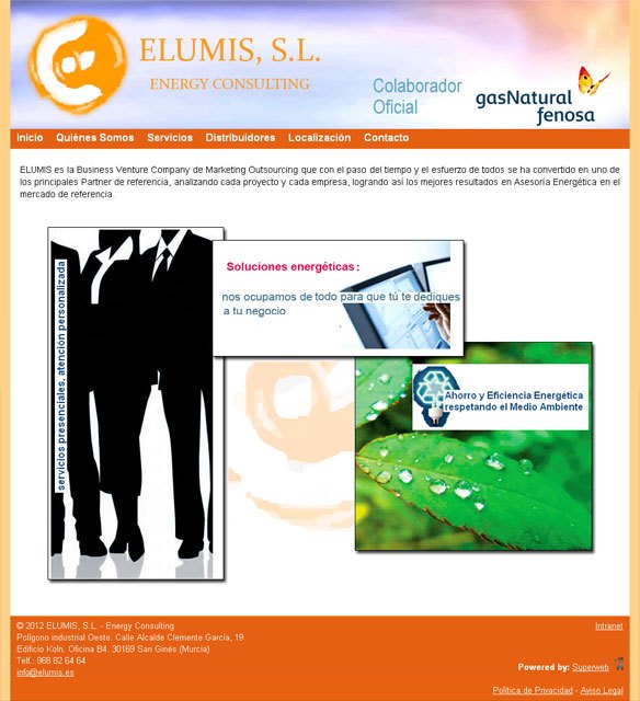 ELUMIS ya dispone de página web creada con Superweb, Foto 1