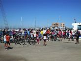 Más de 100 personas pedalearon ayer 'entre dos mares' en la inauguración de la Semana Europea de la Movilidad de San Javier