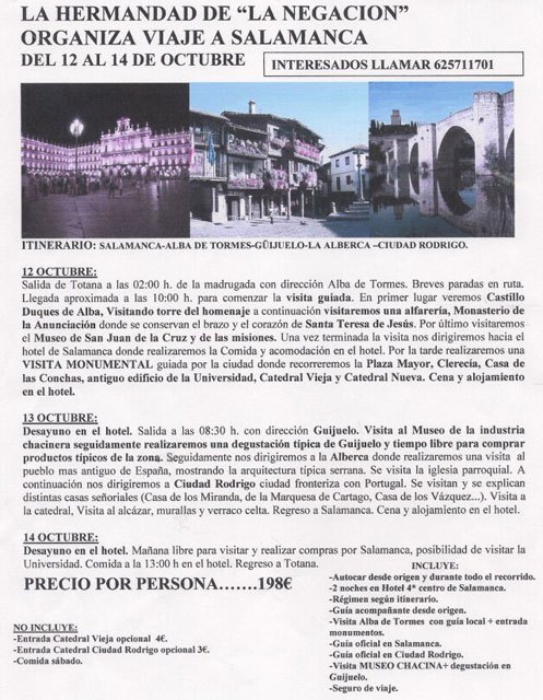 La Hermandad de La Negación organiza un viaje a Salamanca, Foto 2