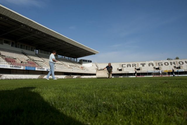 La resiembra del césped mejorará el terreno de juego del Cartagonova - 3, Foto 3
