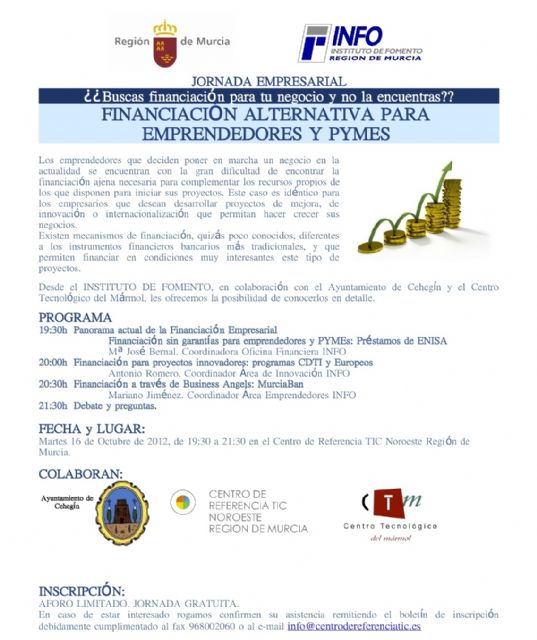 El ayuntamiento organiza unas jornadas para explicar nuevas fórmulas de financiación para PYMES y emprendedores - 1, Foto 1