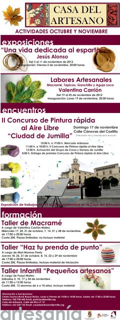 Presentadas  las actividades de la Casa del Artesano para Octubre y Noviembre - 2, Foto 2