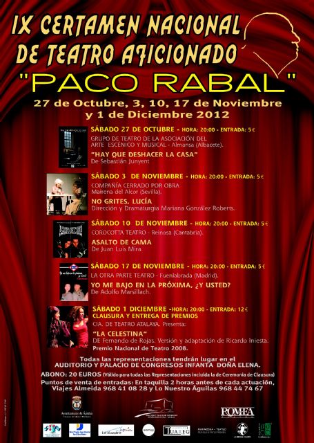 Águilas se prepara para acoger el IX Certamen Nacional de Teatro Aficionado Paco Rabal - 1, Foto 1