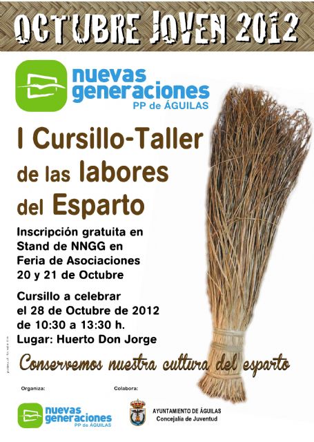 La tradición del esparto en Águilas será tratada en un taller organizado por Nuevas Generaciones del Partido Popular - 1, Foto 1