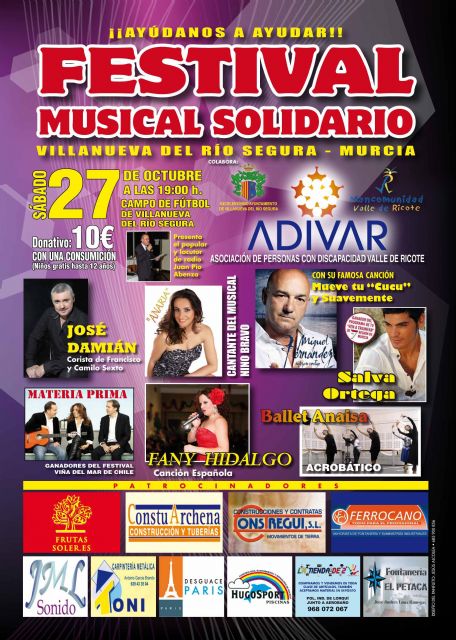 Festival musical solidario a beneficio de ADIVAR, Asociacion de Discapacitados del Valle de Ricote - 1, Foto 1