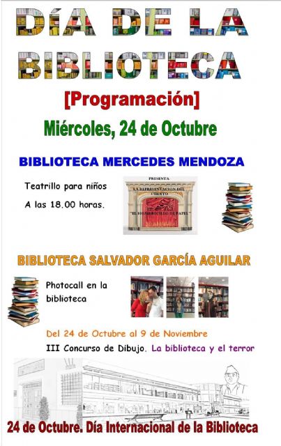 MOLINA DE SEGURA / La Concejalía de Cultura de Molina de Segura celebra el  Día Internacional de la Biblioteca con varias actividades el miércoles 24  de octubre 