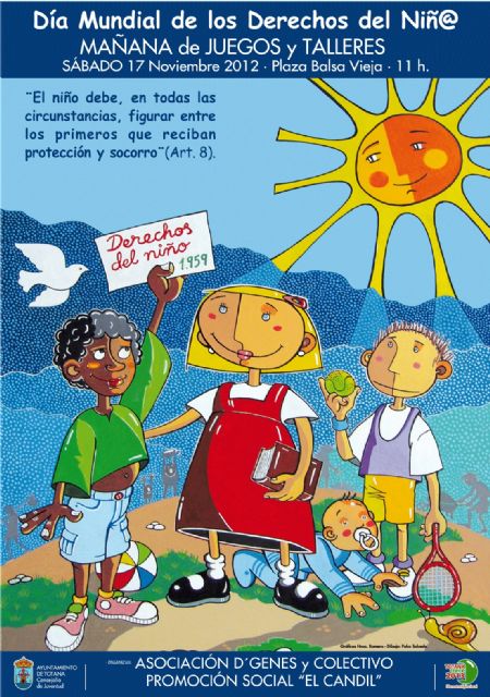 La Concejalía de Juventud, Asociaciones y Centros Educativos de Totana conmemoran el Día Internacional de los Derechos del Niñ@, Foto 1