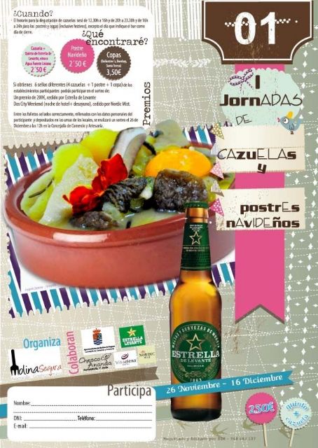 I Jornadas de Cazuelas y Postres Navideños de Molina de Segura se celebran del 26 de noviembre al 16 de diciembre - 1, Foto 1