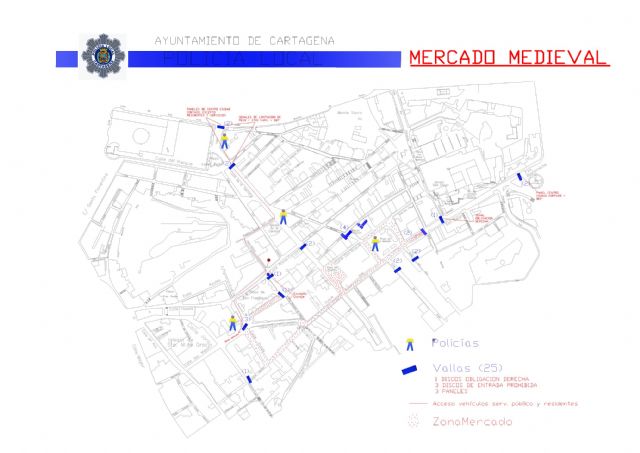 Corte de tráfico en el Casco por el mercado medieval - 1, Foto 1