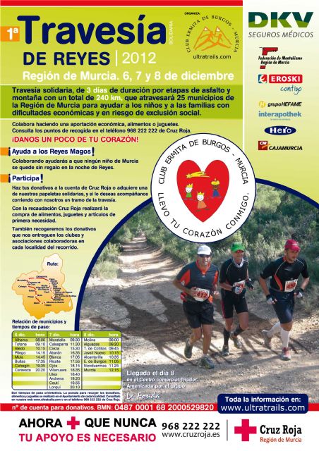 Alhama, parte de la Travesa de Reyes, en la que 28 deportistas recorrern la regin corriendo para recoger dinero y juguetes para los ms necesitados, Foto 1