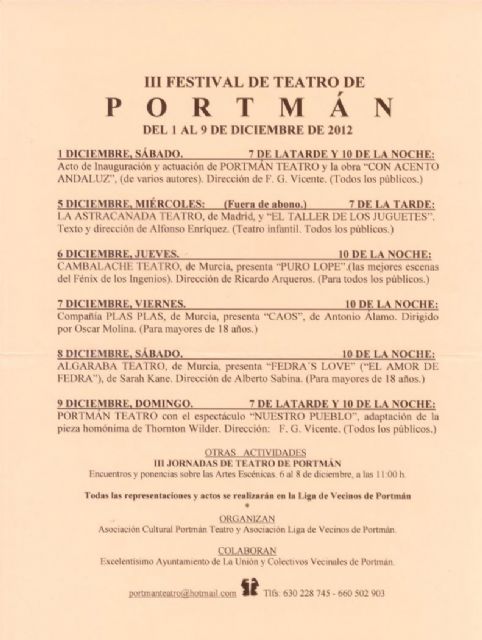 Certamen de teatro de Portmán - 1, Foto 1