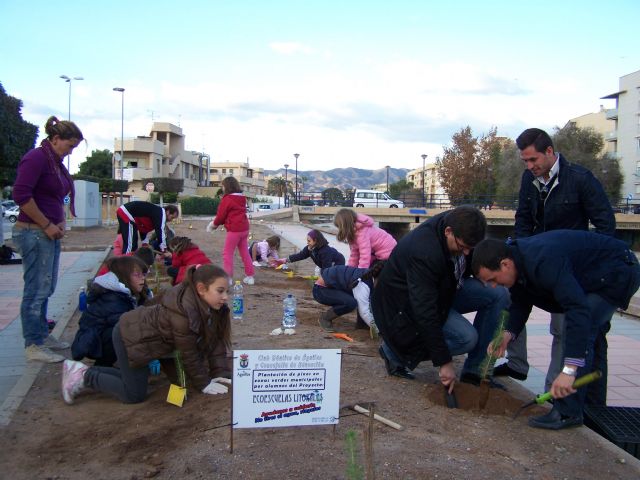 Los alumnos del programa Ecoescuelas Litorales plantan 150 árboles en Águilas - 1, Foto 1