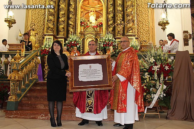 The vicar episcopal area and former pastor of Santiago, Francisco Fructuoso, received the title of Honorary Citizen of Loyal and Noble City Totana, Foto 1