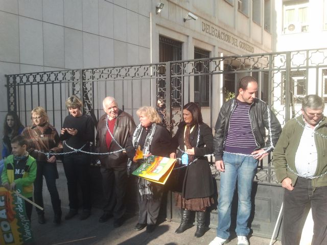 150 agricultores de Totana participan en una concentracin frente a la Delegacin del Gobierno de Murcia, Foto 1