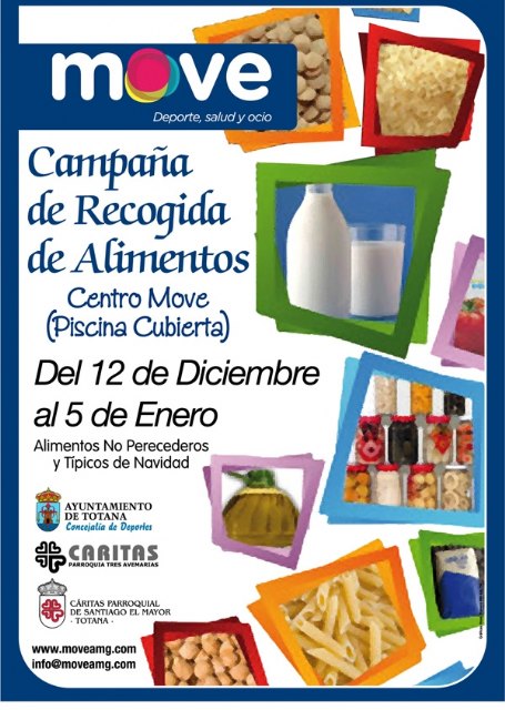 El Centro Deportivo Move, que gestiona la piscina municipal, pone en marcha dos campañas de recogida de alimentos y juguetes para Cáritas, Foto 3