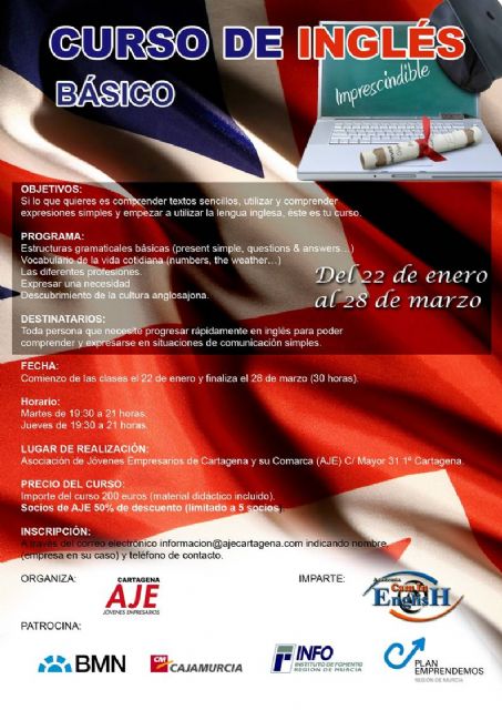 AJE Cartagena lanza un curso para familiarizarse con el idioma inglés - 1, Foto 1
