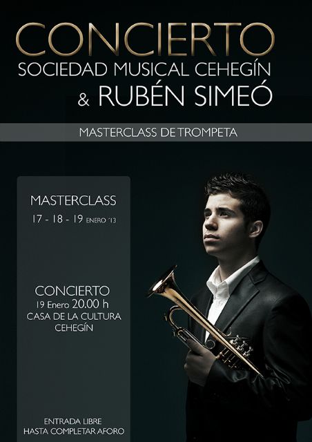 El trompetista Rubén Simeó actuará con la Sociedad Musical de Cehegín - 1, Foto 1