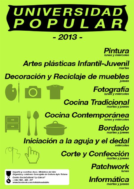 Nuevo trimestre de cursos y talleres de la Universidad Popular, Foto 1