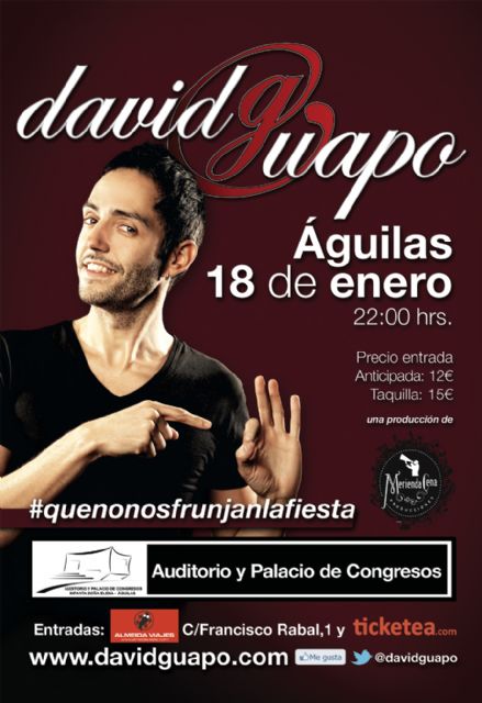 David Guapo estrena en el Auditorio de Águilas su espectáculo #quenonosfrunjanlafiesta - 1, Foto 1