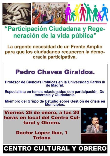 El Centro Cultural y Obrero organiza la charla coloquio: Participación Ciudadana y Regeneración de la vida Pública - 2, Foto 2