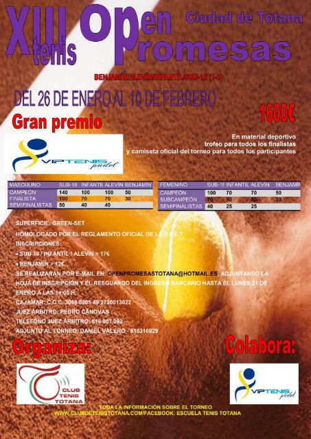 Finaliza el XIII Open Promesas Ciudad de Totana, Gran Premio Vip Tenis - 4, Foto 4