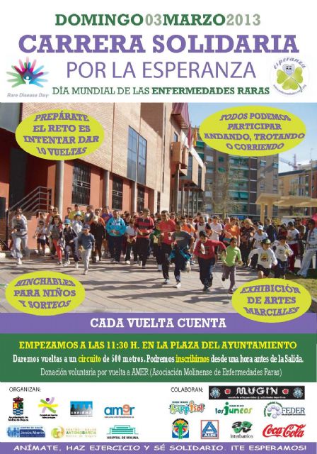 El Ayuntamiento de Molina de Segura y la Asociación Molinense de Enfermedades Raras organizan la Carrera Solidaria por la Esperanza el domingo 3 de marzo - 1, Foto 1
