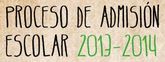 Hoy se abre el proceso de admisin de alumnos de segundo ciclo de educacin infantil, educacin primaria, secundaria y bachillerato para el curso escolar 2013/2014