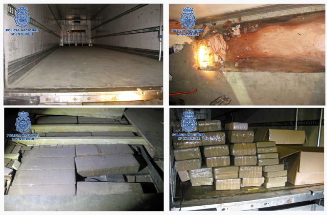 La Policía Nacional intercepta un tráiler frigorífico cargado con 340 kilos de hachís ocultos bajo el suelo del remolque - 2, Foto 2