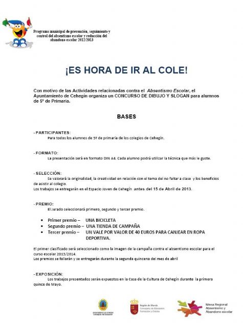 Educación convoca un concurso de dibujo y slogan para el programa contra el absentismo escolar - 1, Foto 1